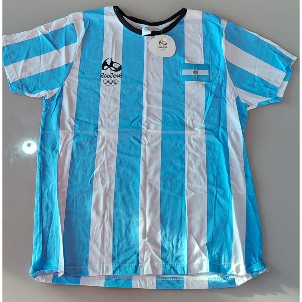 Camisa Seleção Argentina Rio 2016 Azul e Branca