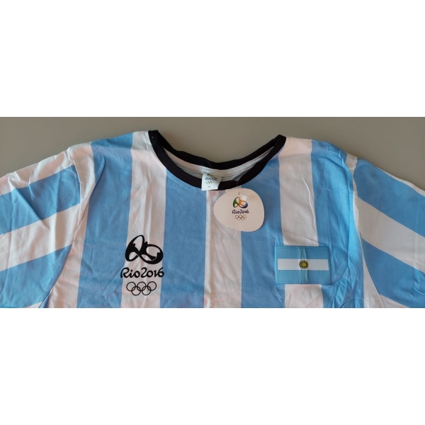 Camisa Seleção Argentina Rio 2016 Azul e Branca