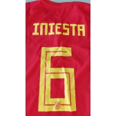 Camisa Seleção Espanha Adidas Vermelha Nº6 Iniesta