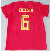 Camisa Seleção Espanha Adidas Vermelha Nº6 Iniesta